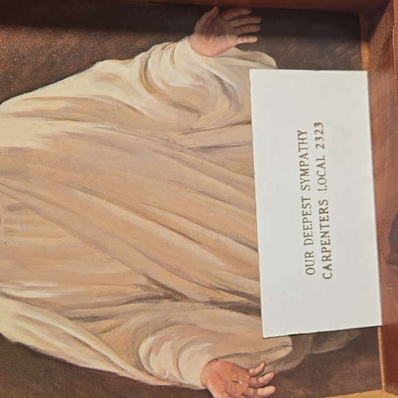 Vintage Cedar Box Holy Bible Case Jesus Picture Deepest Sympathy Gift Memorial - Picture 13 of 17